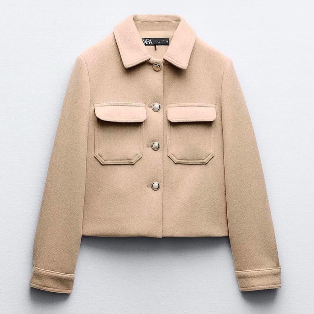 Zara | Cropped Wool Blend Jacket